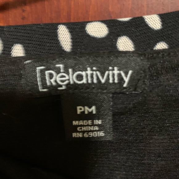 Relativity PM black with white polka dotted mini skirt - Picture 2 of 4